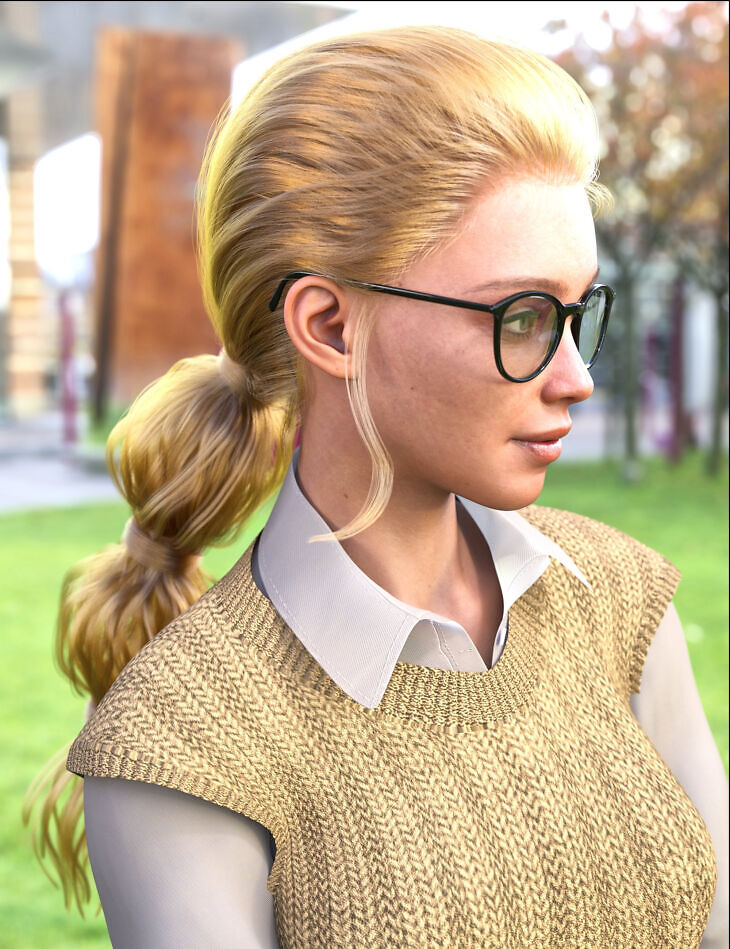 dForce Strand-Based FE Bubble Braids Hair for Genesis 9