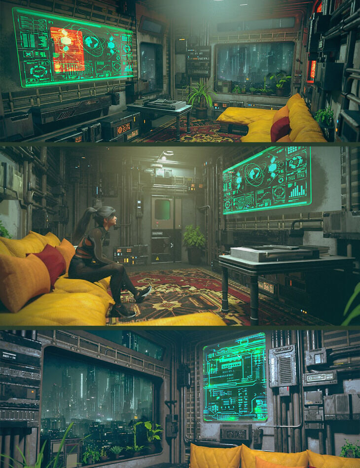 Cyberpunk Hidden Livingroom