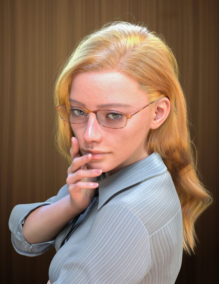 dForce Strand-Based FE Side Swept Curly Hair for Genesis 9