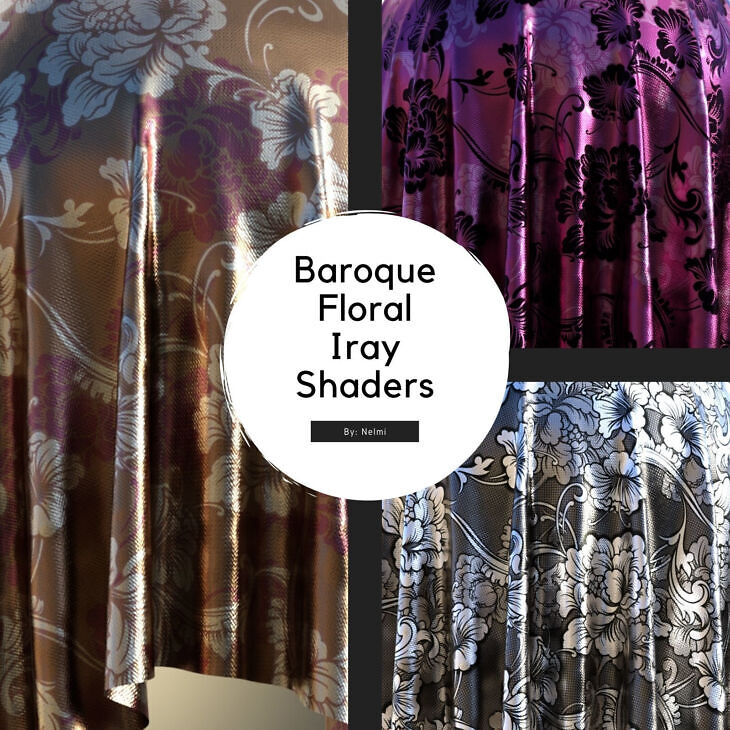 Baroque Floral Fabric Iray Shaders