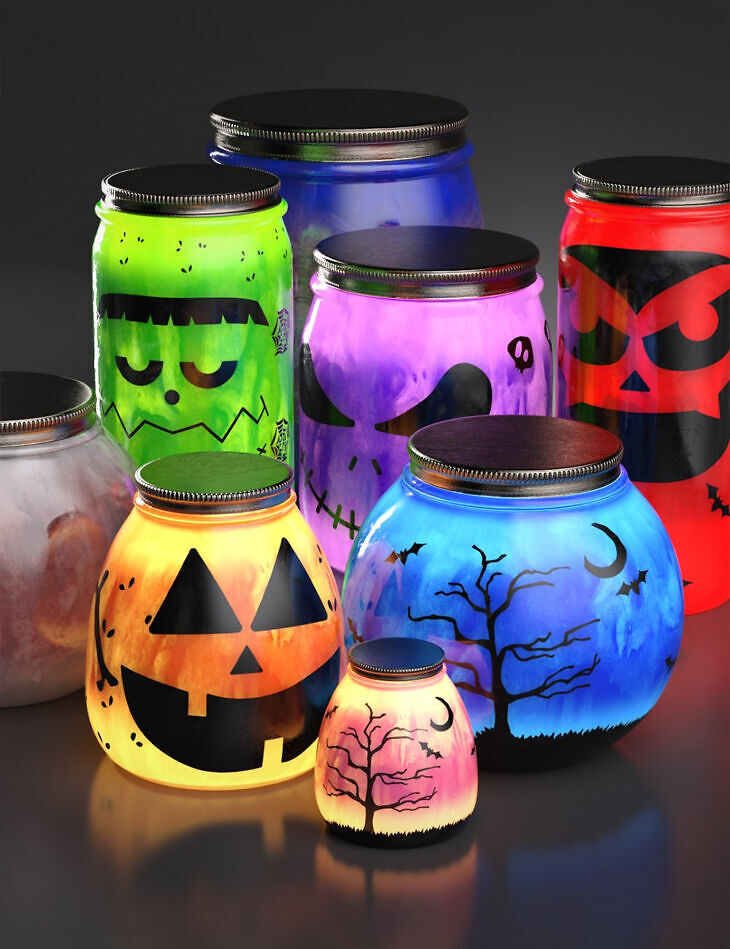 CGI Jar Lanterns Props