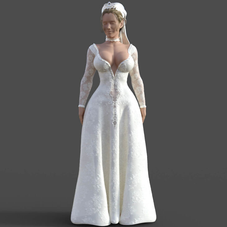 Seductive Bride Dress for Genesis 8 Female