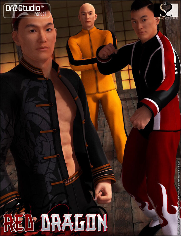 Red Dragon for Kung Fu Outfit