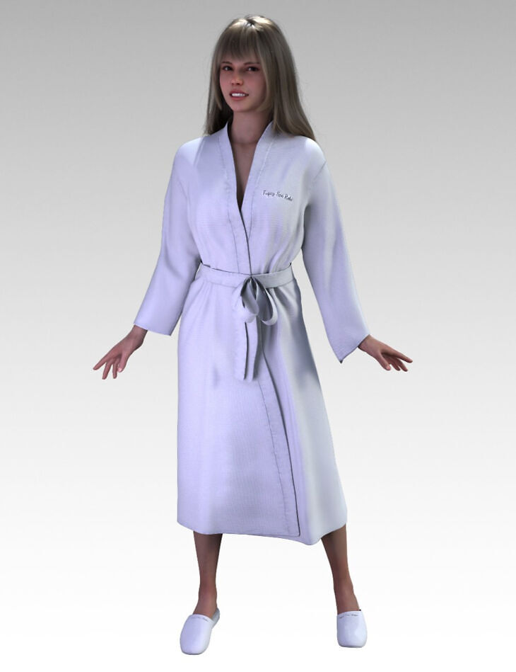 FG dForce Spa Robe and Slippers for Genesis 9 Feminine