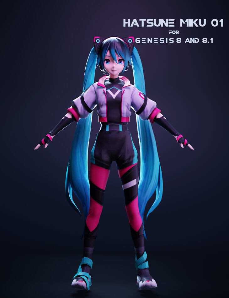 Hatsune Miku 01 For Genesis 8 and 8.1 Female