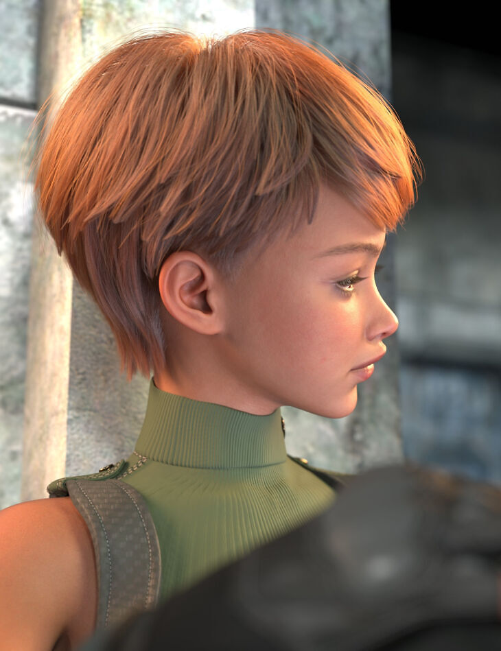 dForce Strand-Based FE Chic Layered Short Hair for Genesis 9