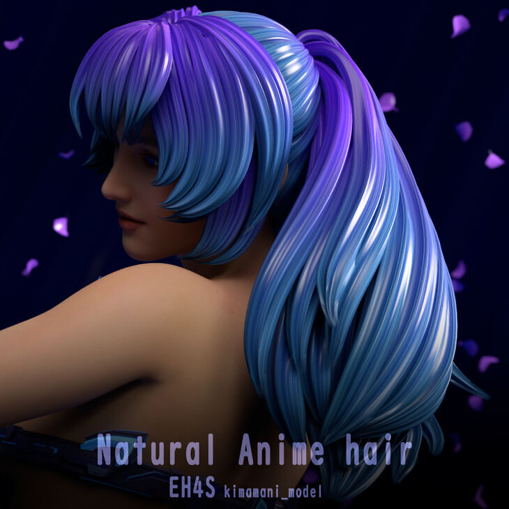 Natural Anime Ponytail Hair for G8F