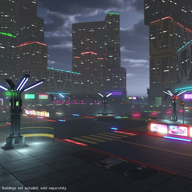 Cyberpunk Roads Kit for Daz Studio