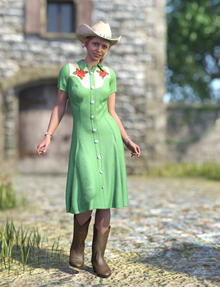dForce Dale Western Outfit for Genesis 9 and 8 Female