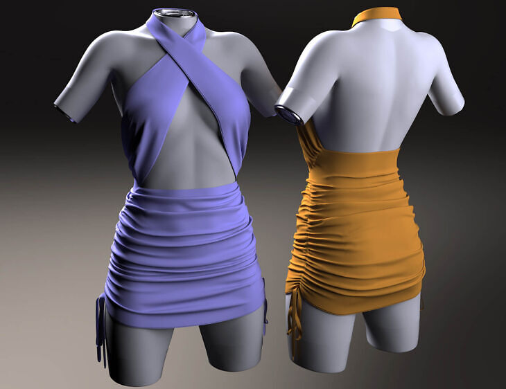 RQL-dForce CrissKnot Ruched Mini Dress G9