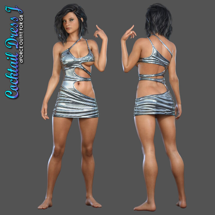Exnem dForce Cocktail Dress J for Genesis 8 Female